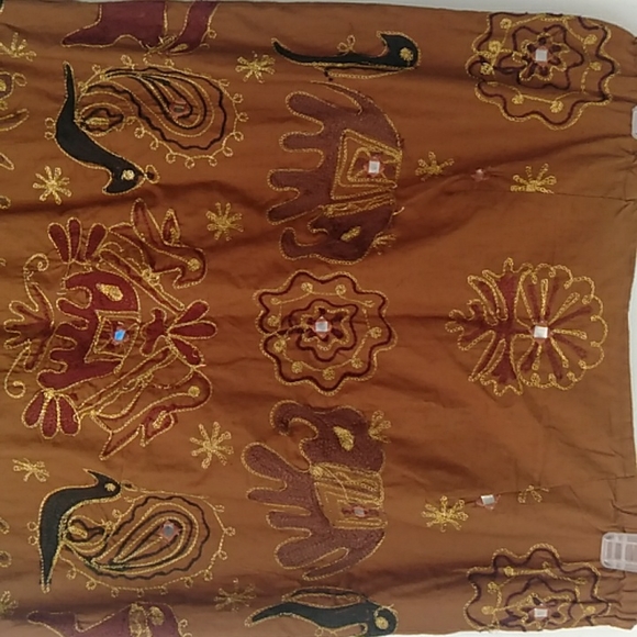 Mexico pencil long Summer skirt with cultural prints made in India size S - Picture 6 of 13